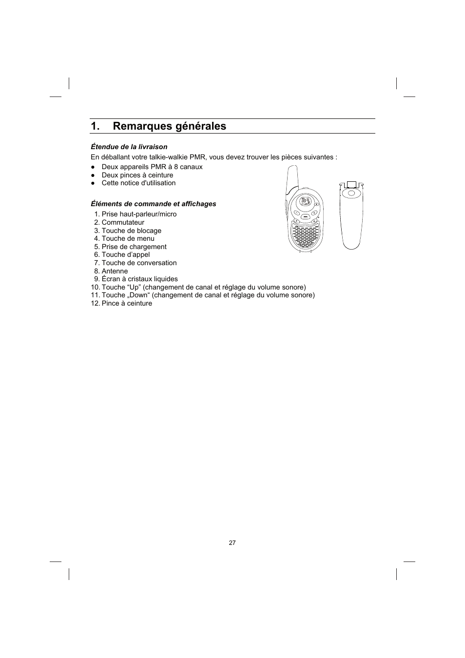 Remarques générales | Brennenstuhl PMR Walkie Talkie TRX 3000 User Manual | Page 27 / 92