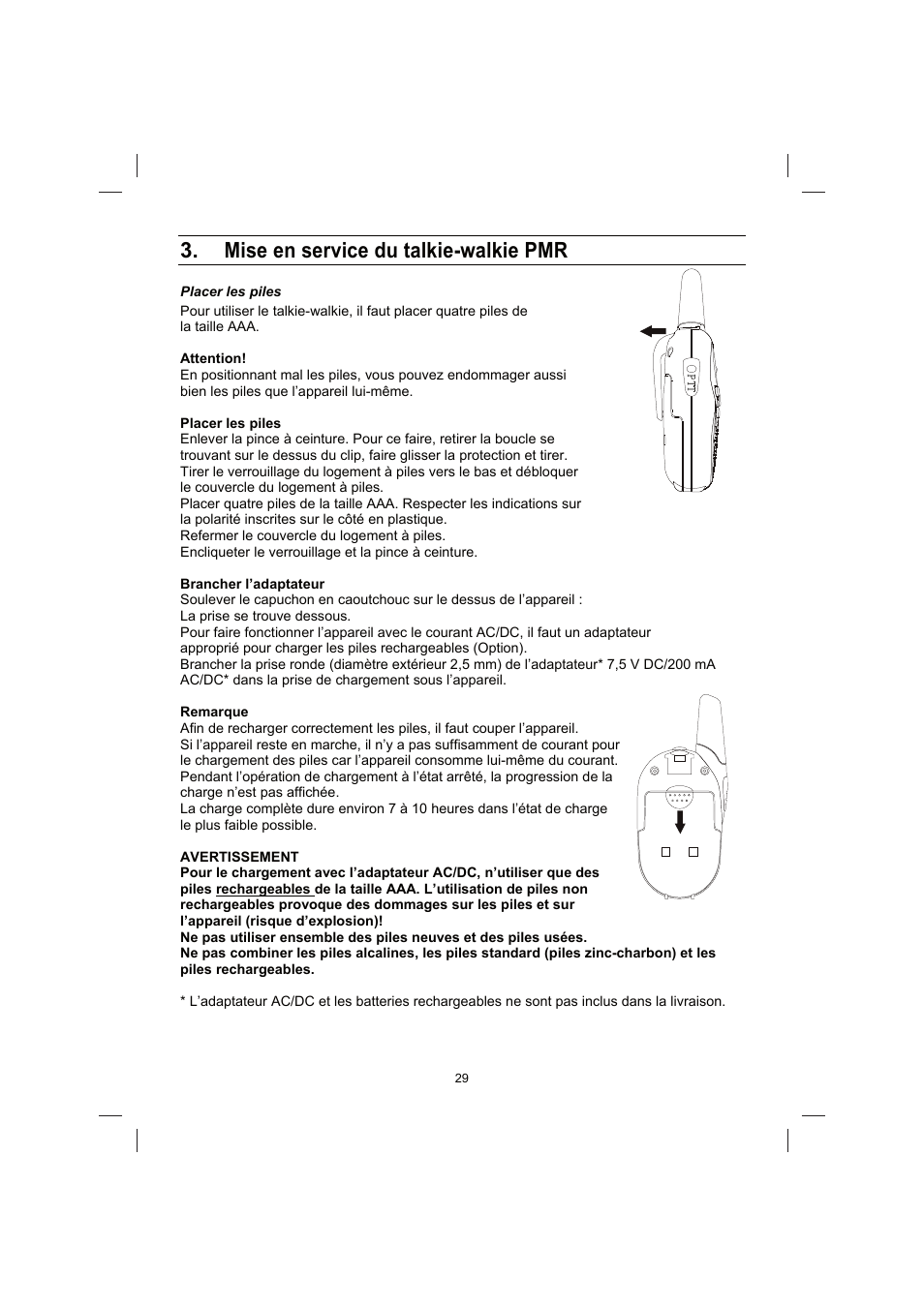 Mise en service du talkie-walkie pmr | Brennenstuhl PMR Walkie Talkie TRX 3000 User Manual | Page 29 / 92