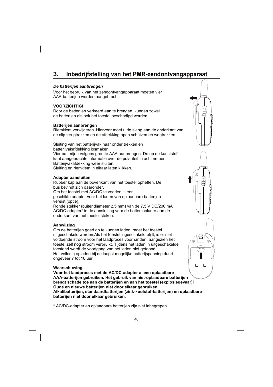 Inbedrijfstelling van het pmr-zendontvangapparaat | Brennenstuhl PMR Walkie Talkie TRX 3000 User Manual | Page 40 / 92