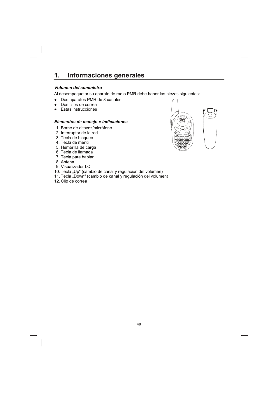 Informaciones generales | Brennenstuhl PMR Walkie Talkie TRX 3000 User Manual | Page 49 / 92