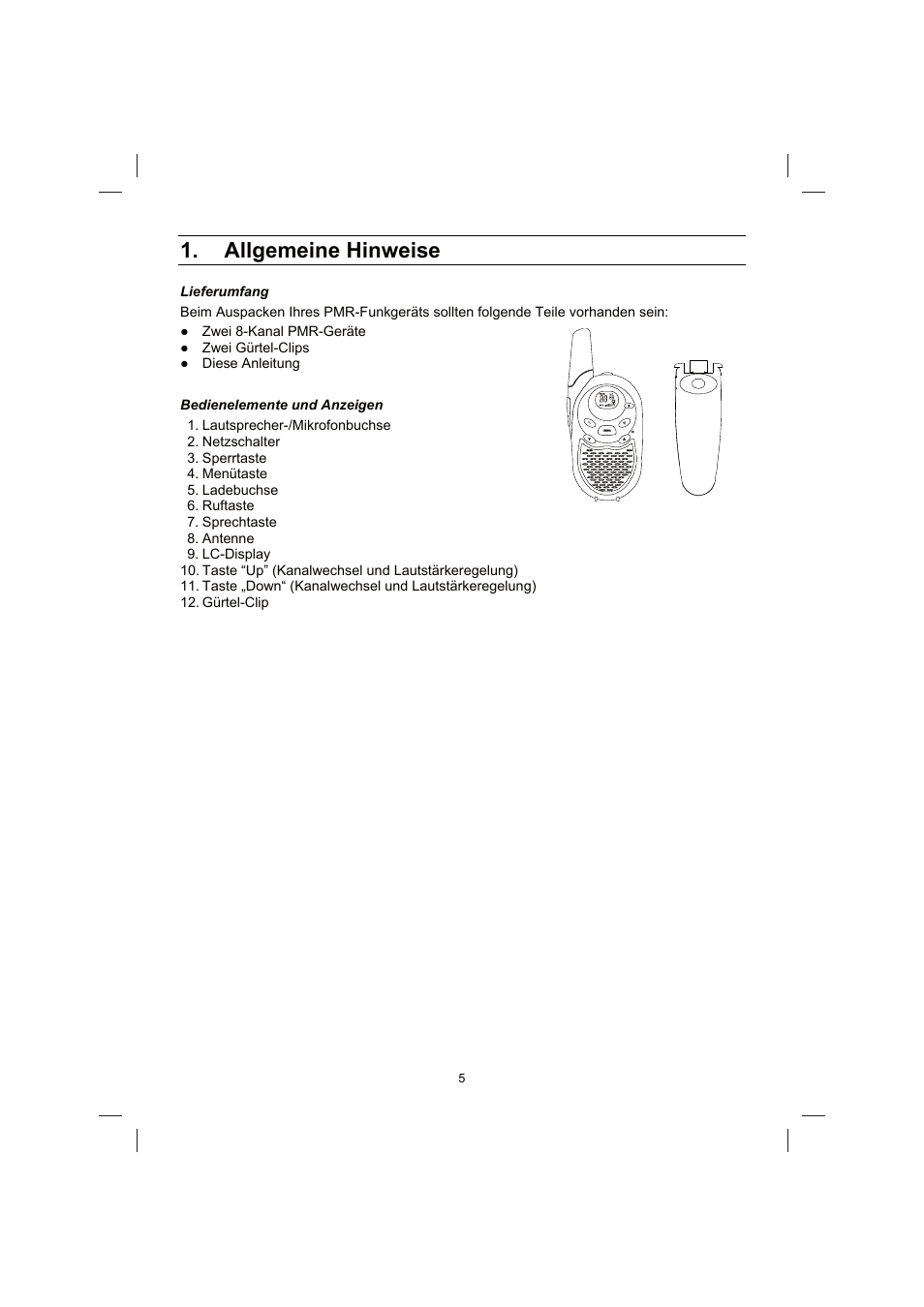 Allgemeine hinweise | Brennenstuhl PMR Walkie Talkie TRX 3000 User Manual | Page 5 / 92