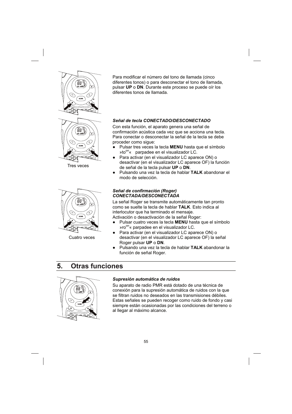 Otras funciones | Brennenstuhl PMR Walkie Talkie TRX 3000 User Manual | Page 55 / 92