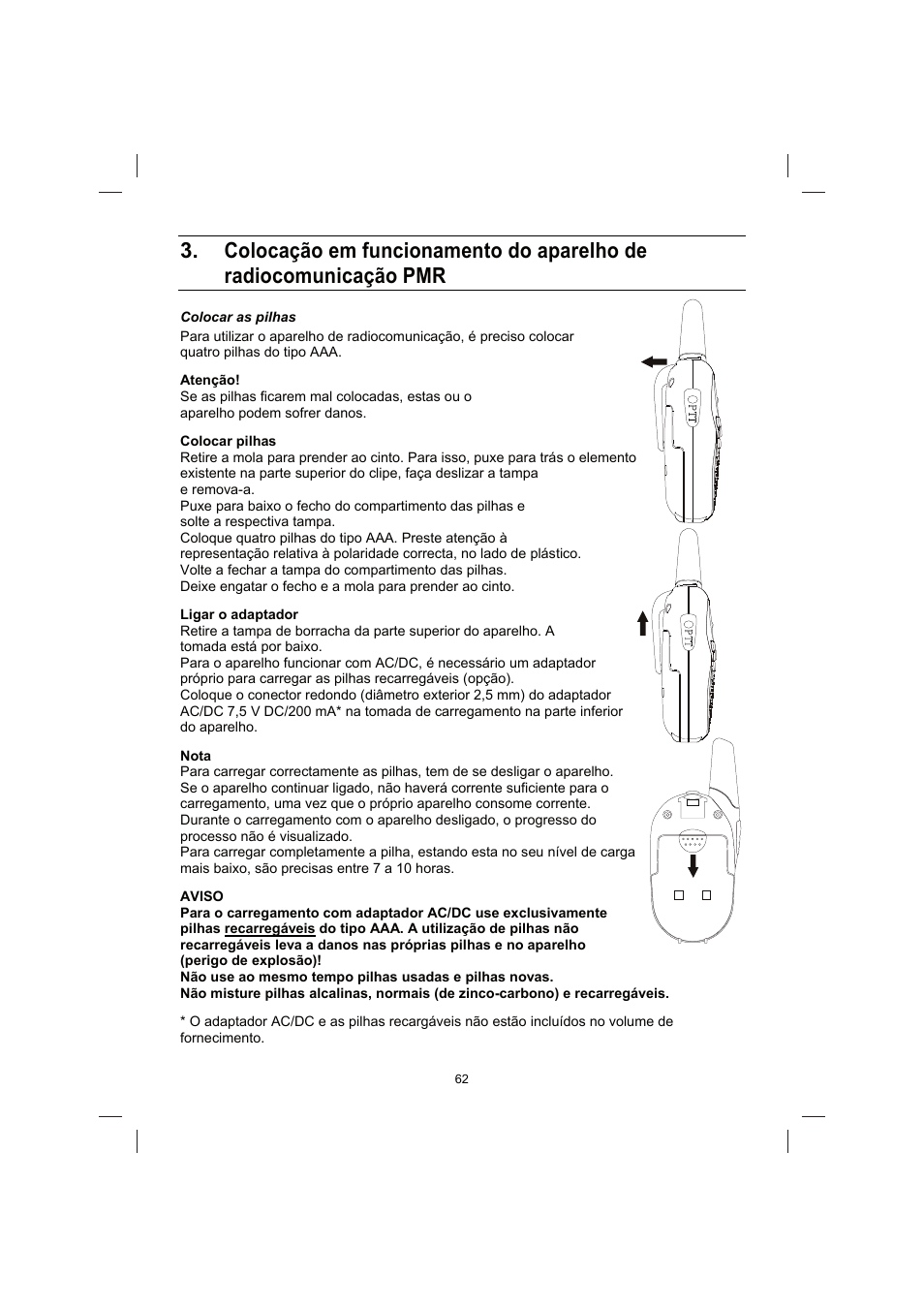 Brennenstuhl PMR Walkie Talkie TRX 3000 User Manual | Page 62 / 92