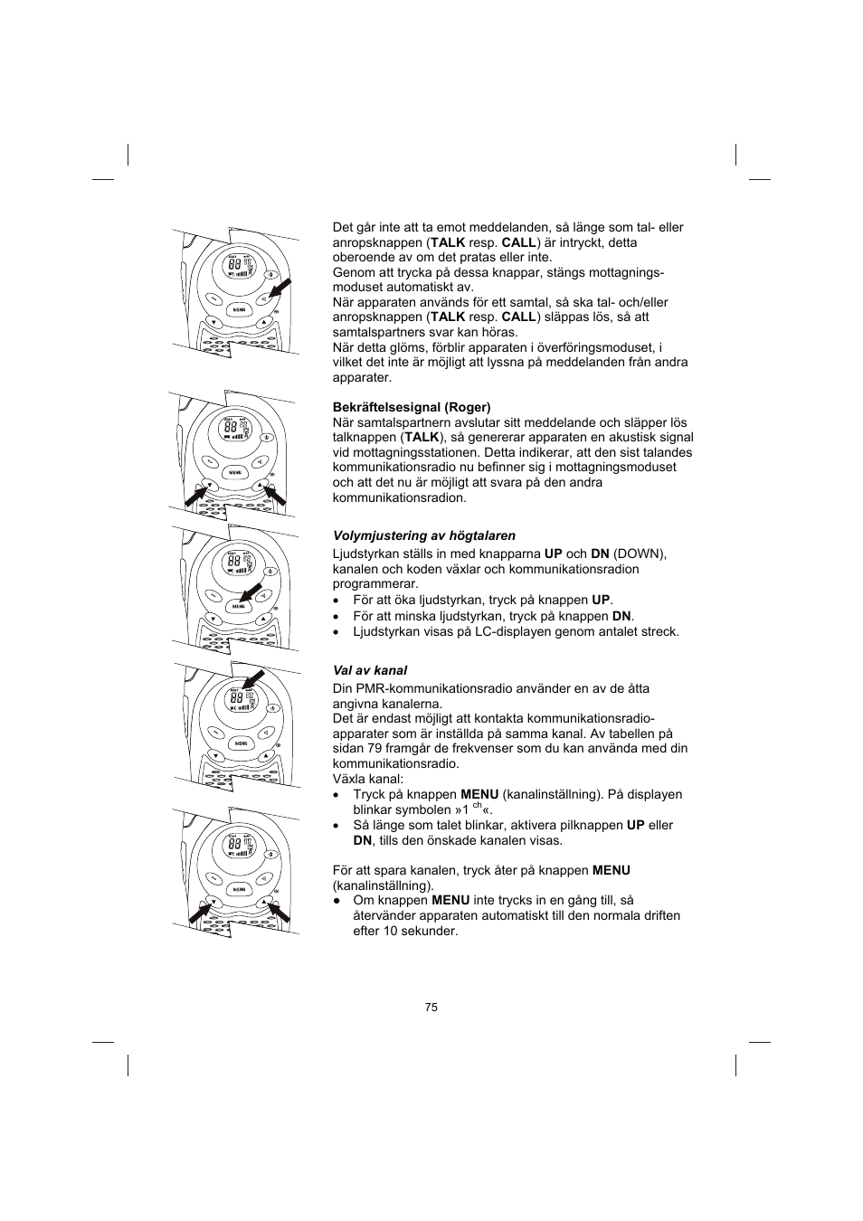 Brennenstuhl PMR Walkie Talkie TRX 3000 User Manual | Page 75 / 92