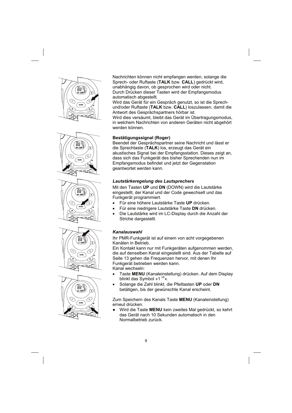 Brennenstuhl PMR Walkie Talkie TRX 3000 User Manual | Page 9 / 92