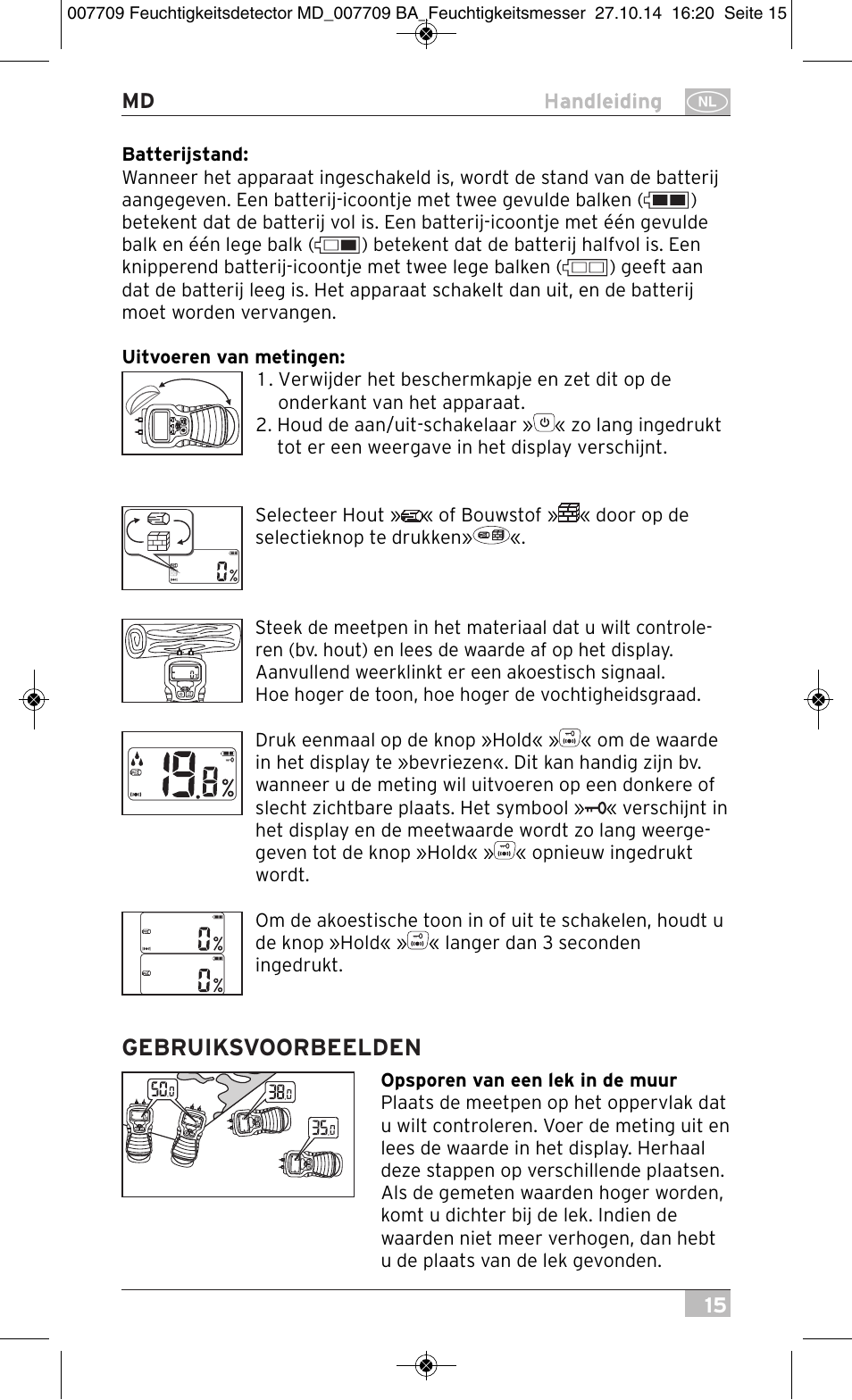 Gebruiksvoorbeelden | Brennenstuhl Moisture Detector MD User Manual | Page 15 / 52