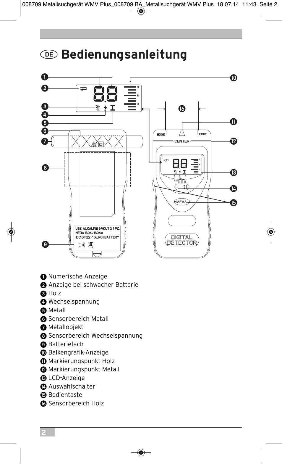 Bedienungsanleitung | Brennenstuhl Multifunction Detector WMV Plus User Manual | Page 2 / 64