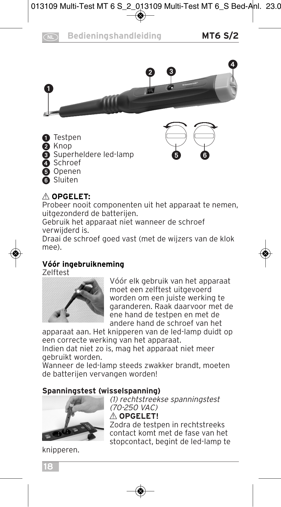 Brennenstuhl Electronic Multi-Tester MT 6S/2 User Manual | Page 18 / 52