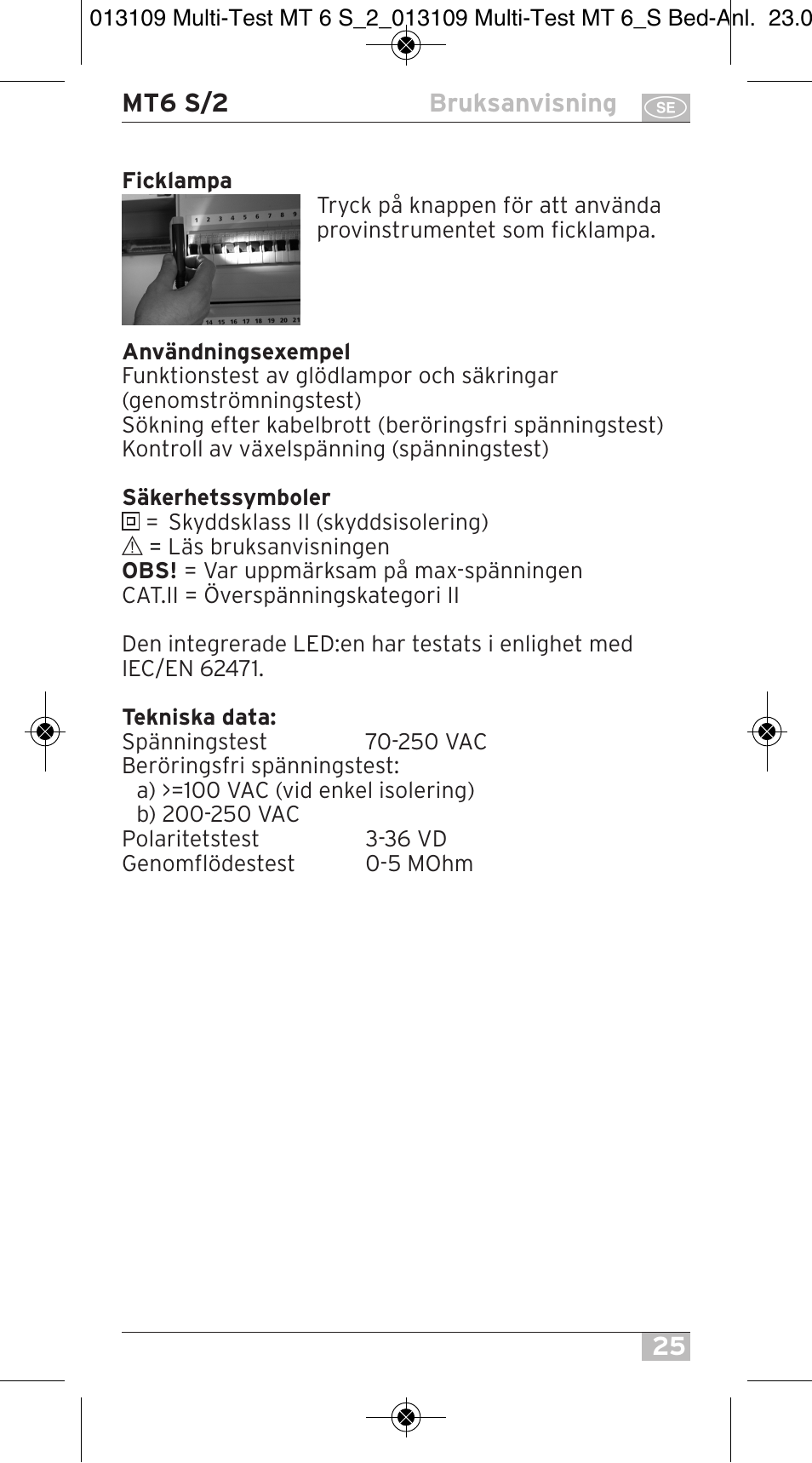 Brennenstuhl Electronic Multi-Tester MT 6S/2 User Manual | Page 25 / 52