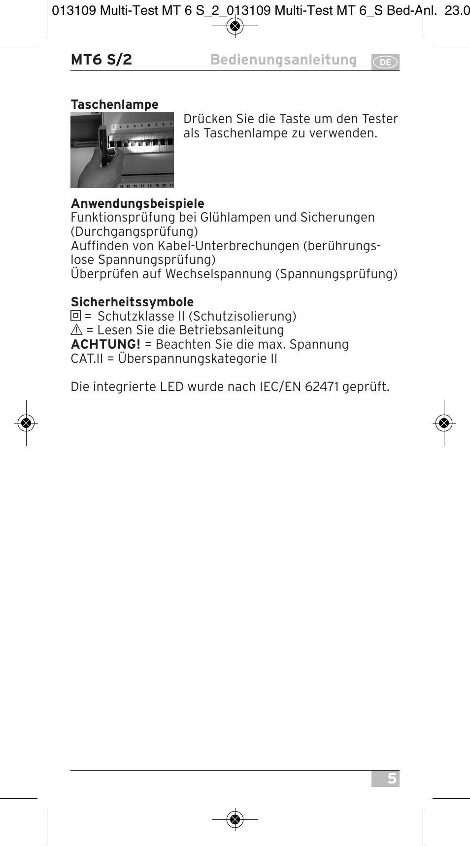 Brennenstuhl Electronic Multi-Tester MT 6S/2 User Manual | Page 5 / 52