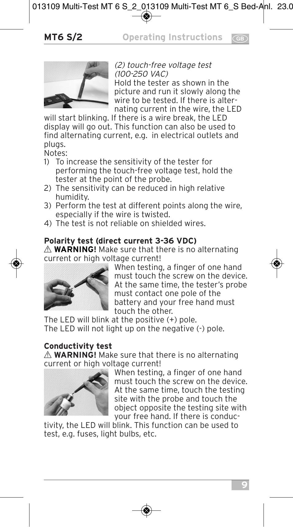 Brennenstuhl Electronic Multi-Tester MT 6S/2 User Manual | Page 9 / 52