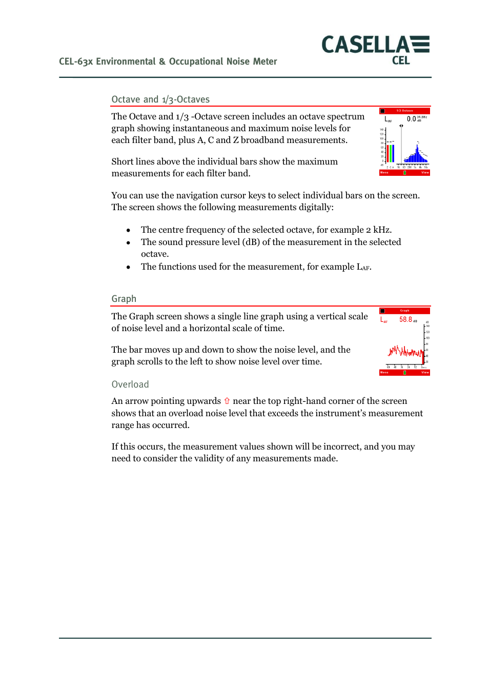 Octave, Graph | Casella CEL CEL-63X User Manual | Page 28 / 87
