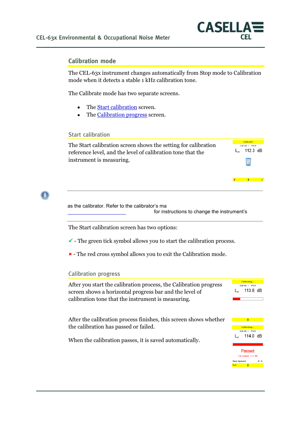 Calibration mode | Casella CEL CEL-63X User Manual | Page 29 / 87