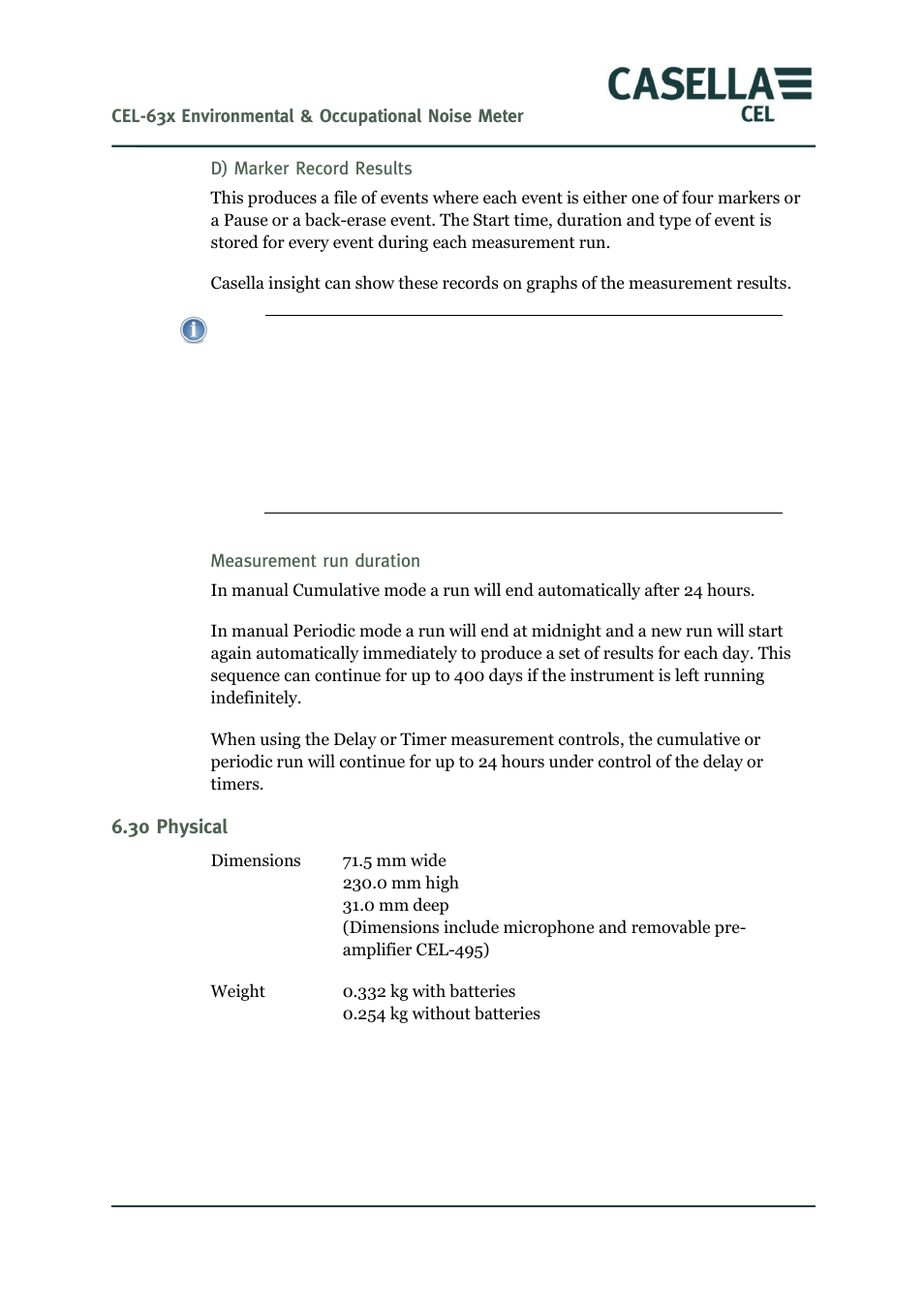 30 physical | Casella CEL CEL-63X User Manual | Page 67 / 87