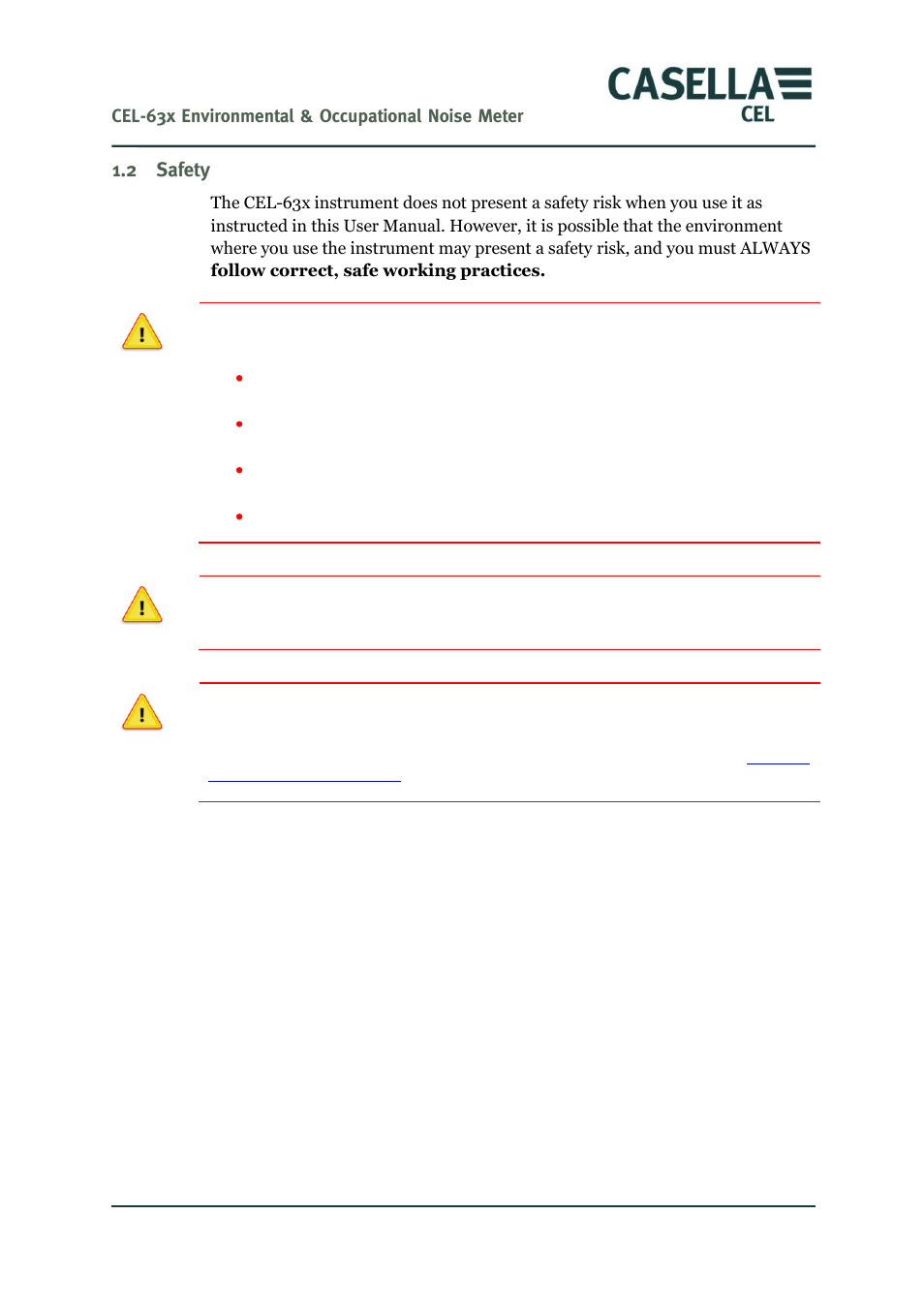 Safety, 2 safety | Casella CEL CEL-63X User Manual | Page 7 / 87