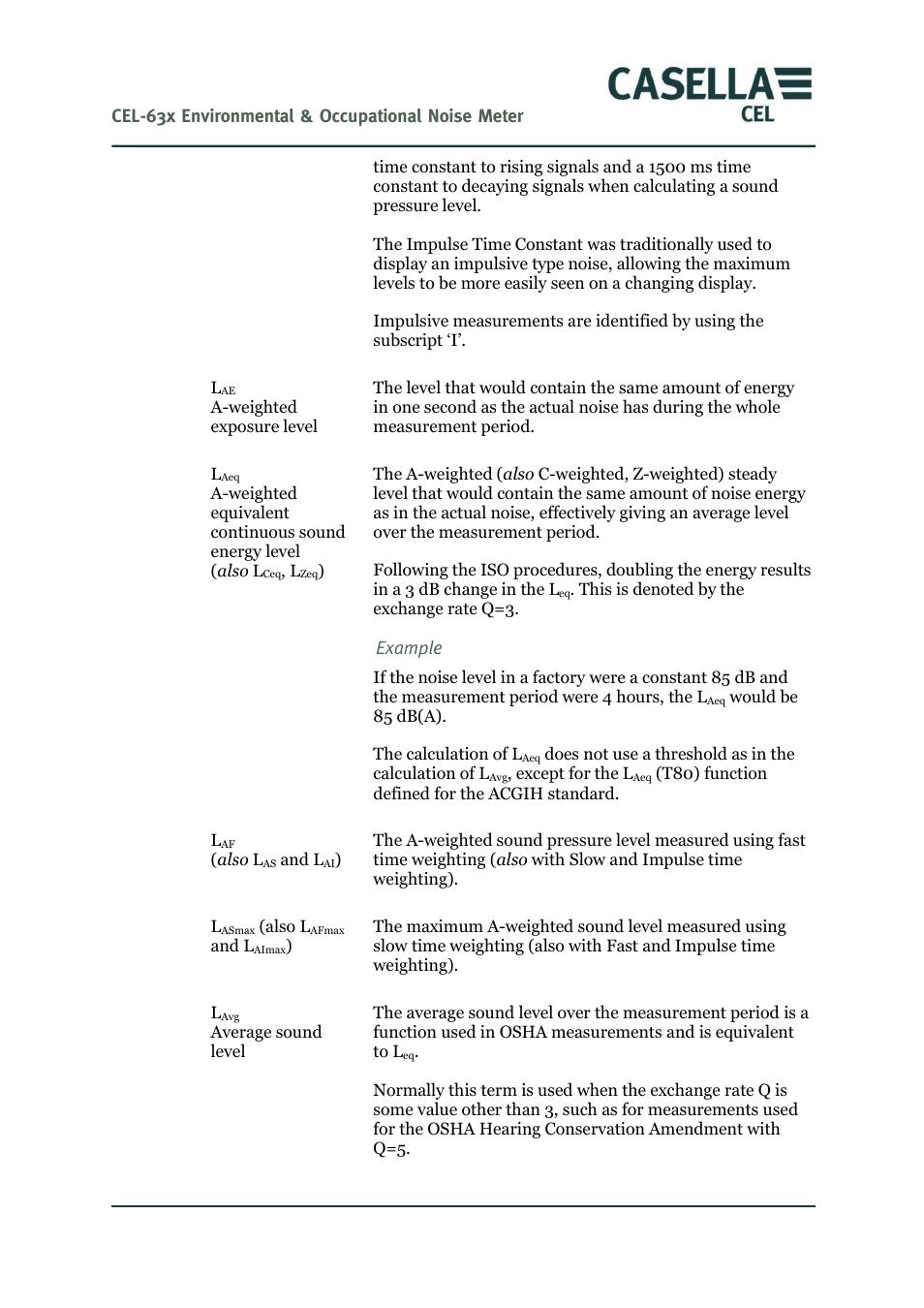 Casella CEL CEL-63X User Manual | Page 73 / 87