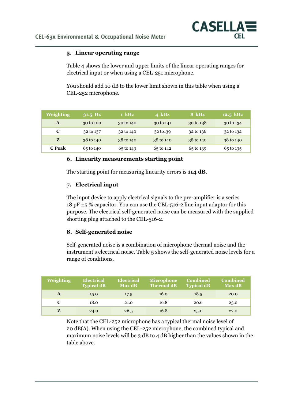 Cel-63x environmental & occupational noise meter | Casella CEL CEL-63X User Manual | Page 76 / 87