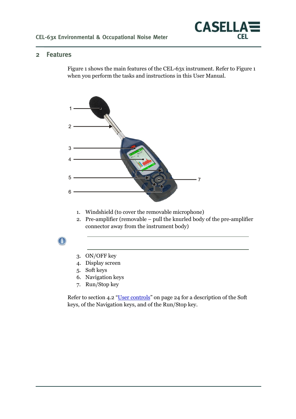 Features, 2 features | Casella CEL CEL-63X User Manual | Page 9 / 87