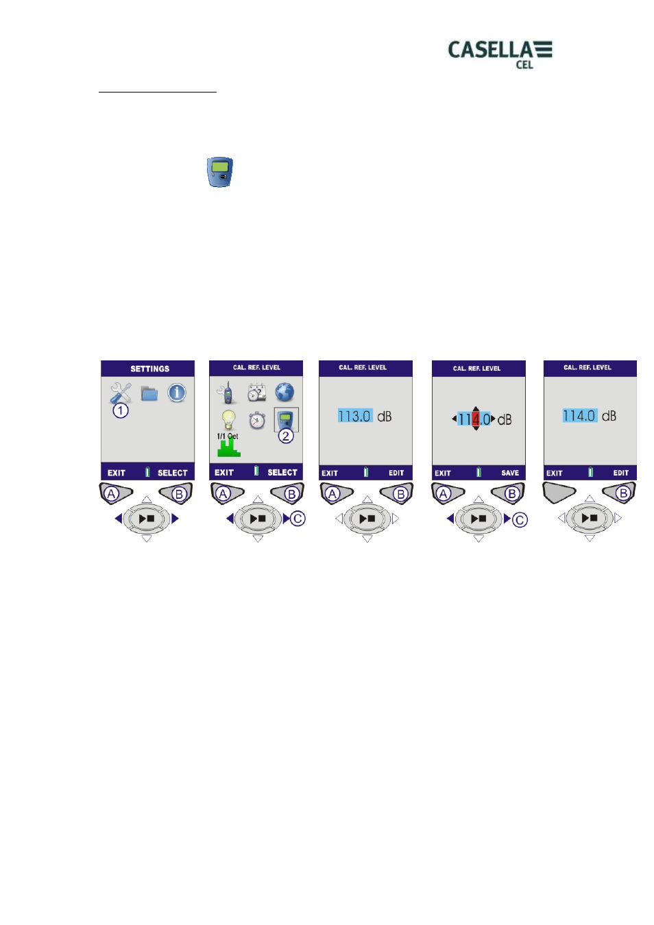 G. cal. ref. level (refer to figure 9), Calibration ref level | Casella CEL CEL-62X User Manual | Page 15 / 37