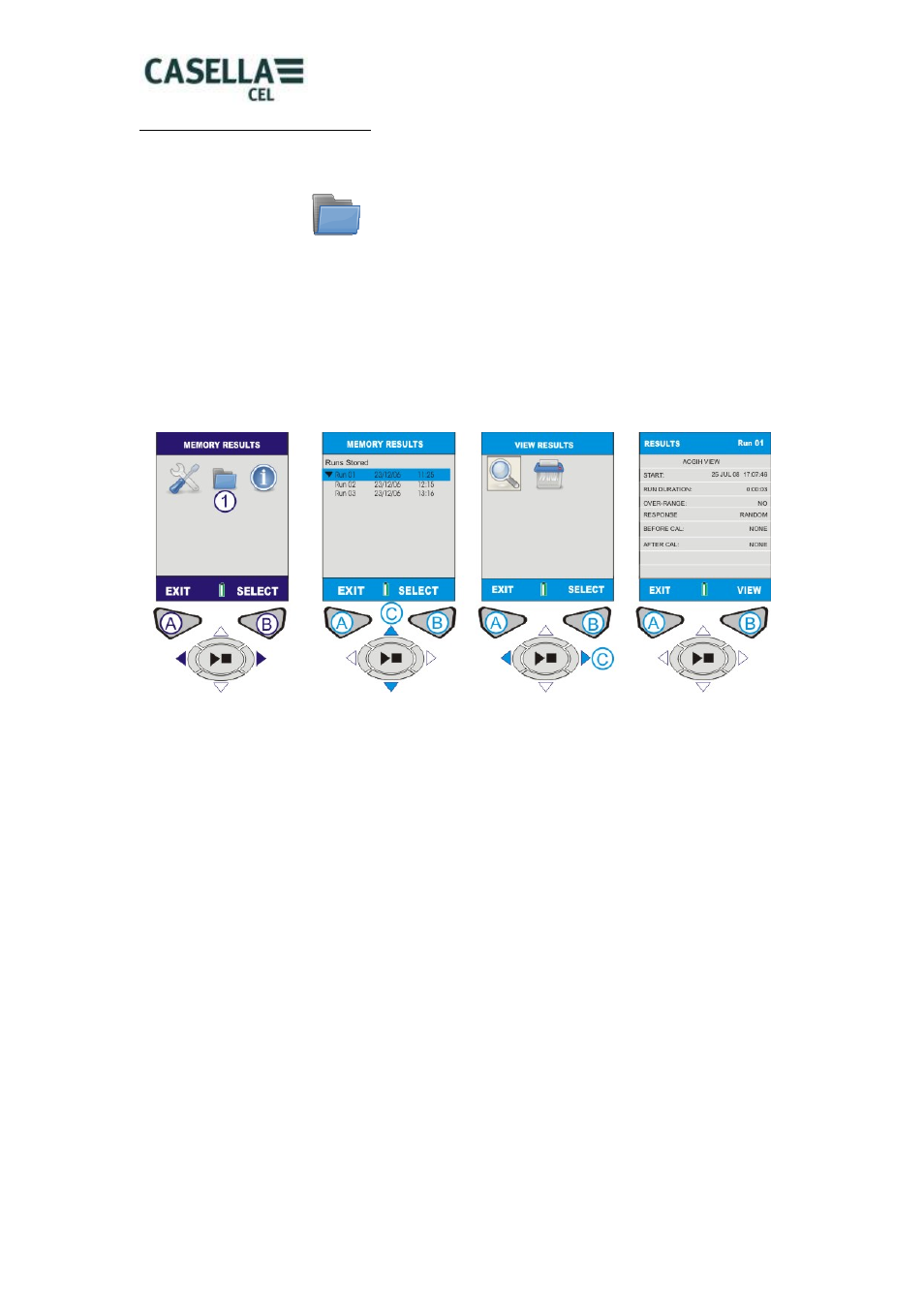 View memory results | Casella CEL CEL-62X User Manual | Page 16 / 37