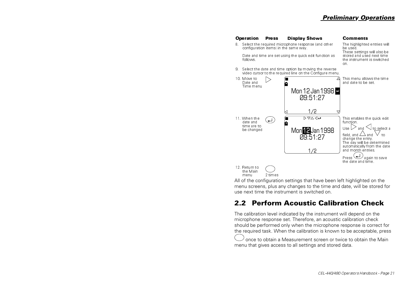2 perform acoustic calibration check | Casella CEL CEL-440 User Manual | Page 21 / 70