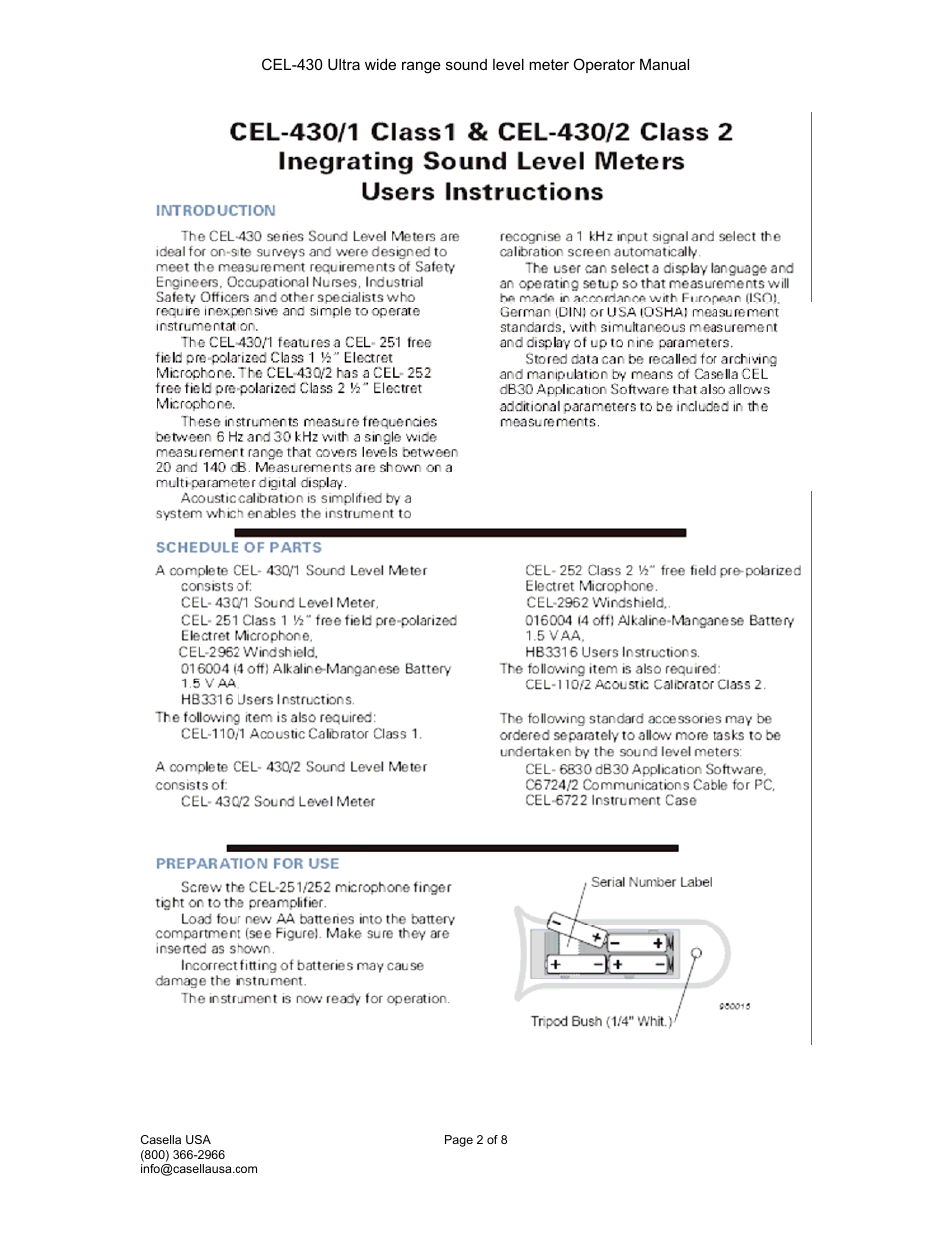 Casella CEL CEL-430 User Manual | Page 2 / 8