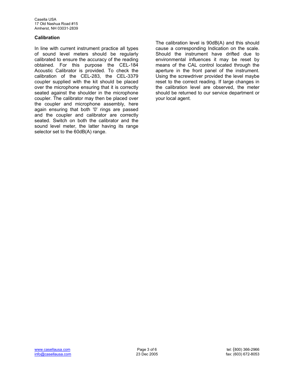 Casella CEL CEL-283 User Manual | Page 3 / 6