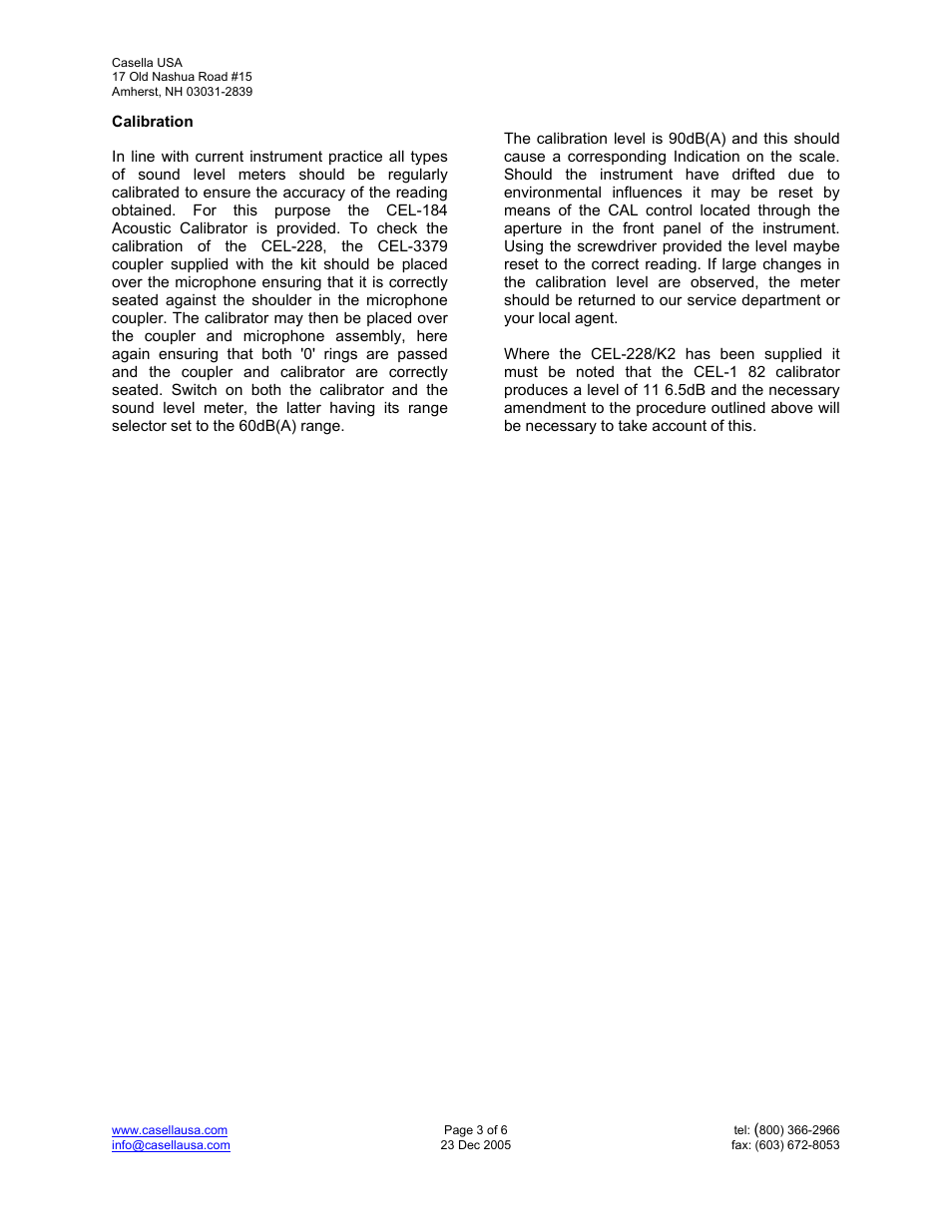 Casella CEL CEL-228 User Manual | Page 3 / 6