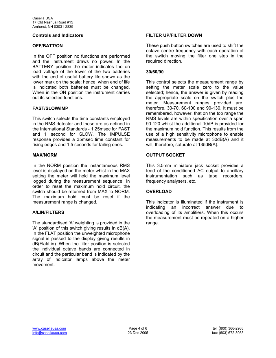 Casella CEL CEL-228 User Manual | Page 4 / 6