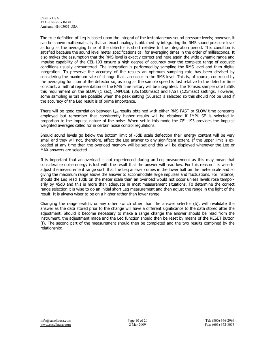 Casella CEL CEL-193 User Manual | Page 10 / 20
