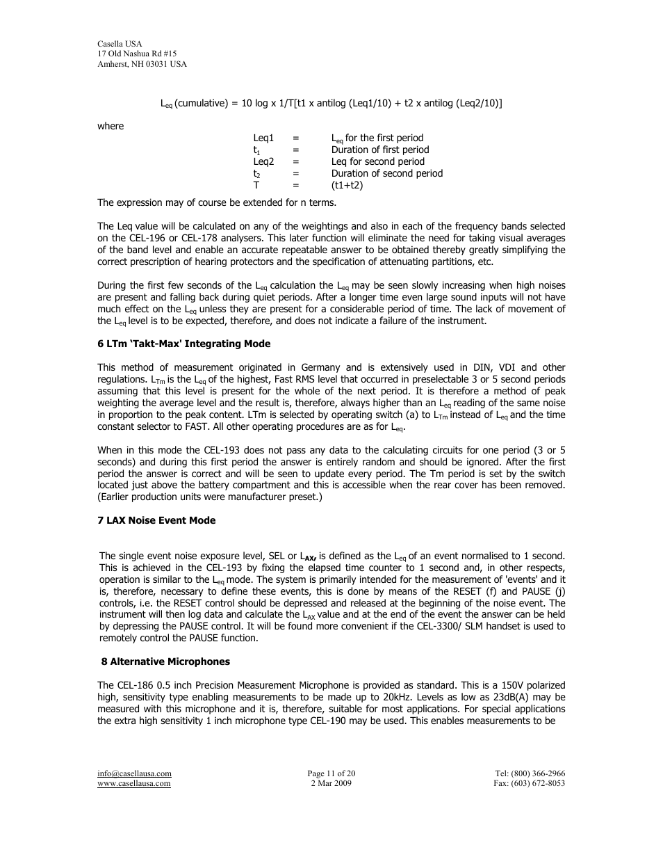 Casella CEL CEL-193 User Manual | Page 11 / 20