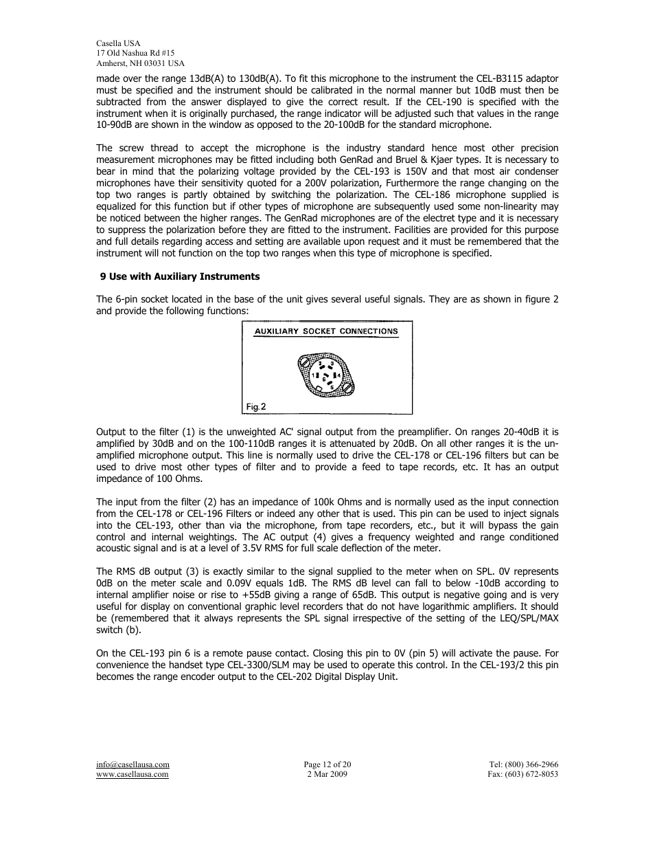 Casella CEL CEL-193 User Manual | Page 12 / 20
