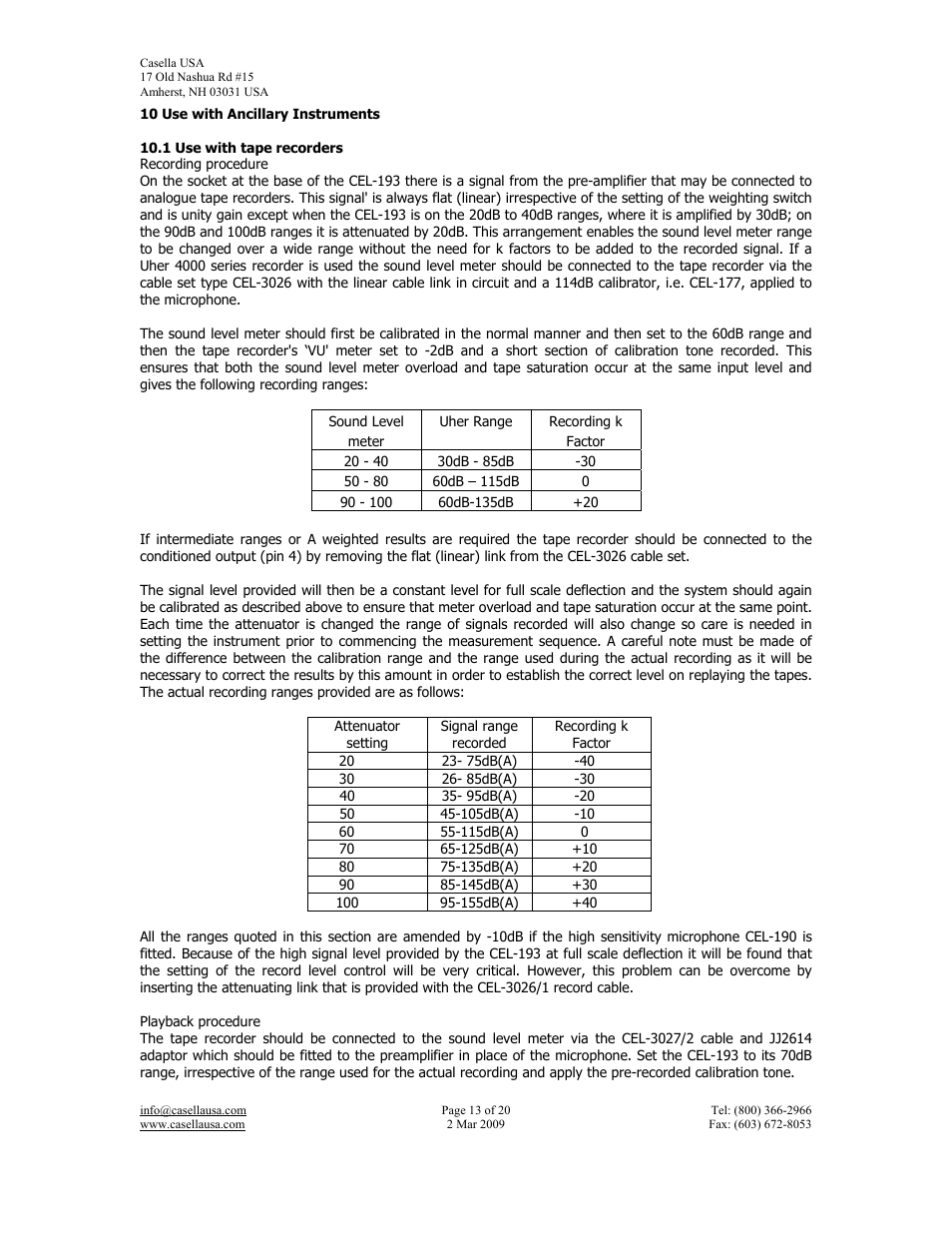 Casella CEL CEL-193 User Manual | Page 13 / 20