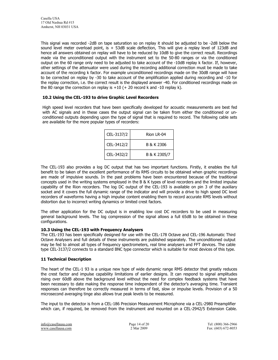 Casella CEL CEL-193 User Manual | Page 14 / 20