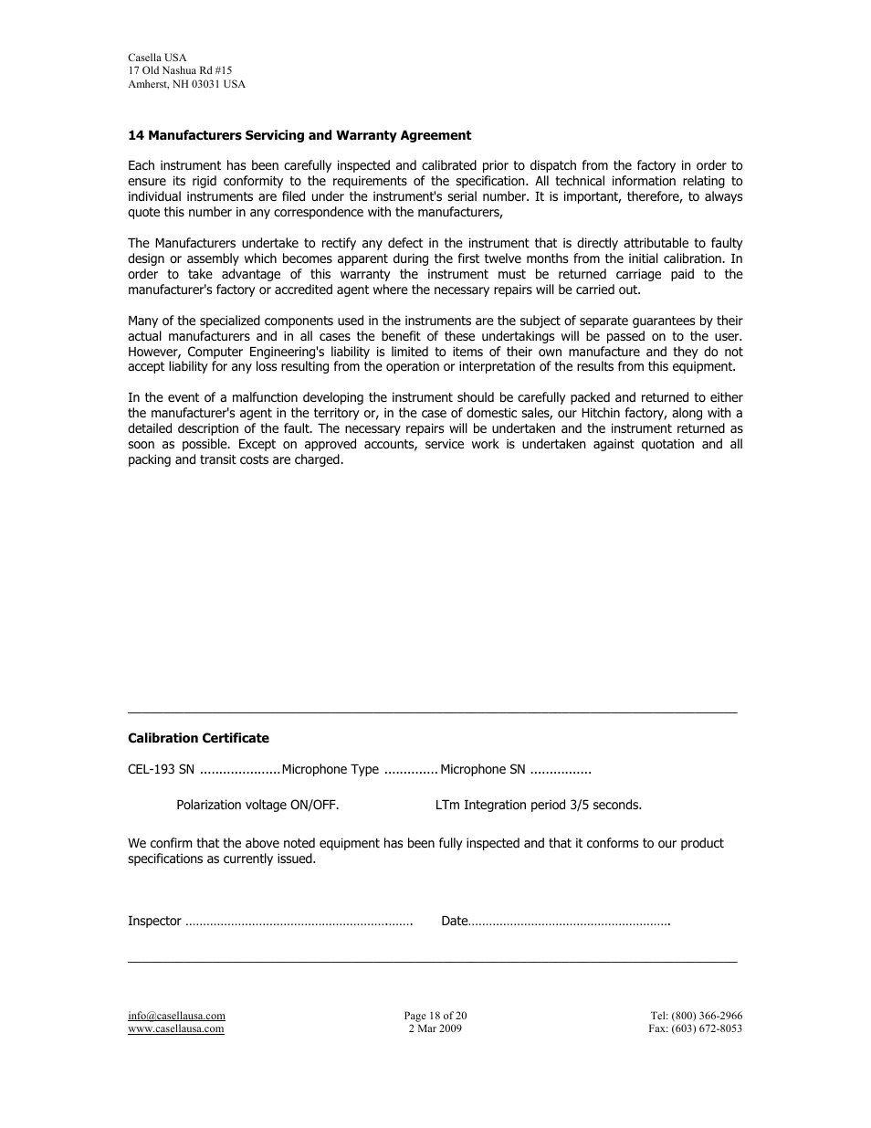 Casella CEL CEL-193 User Manual | Page 18 / 20