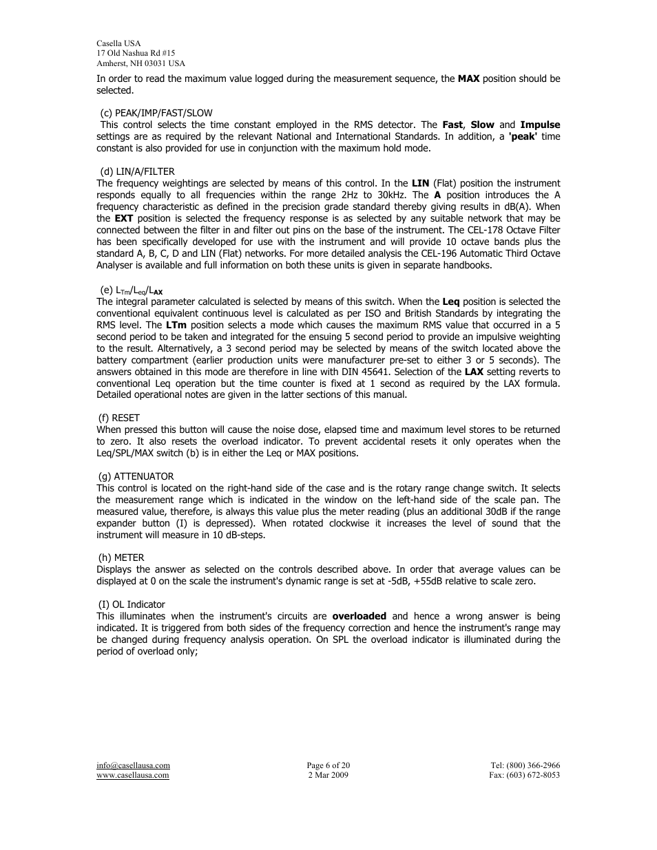 Casella CEL CEL-193 User Manual | Page 6 / 20