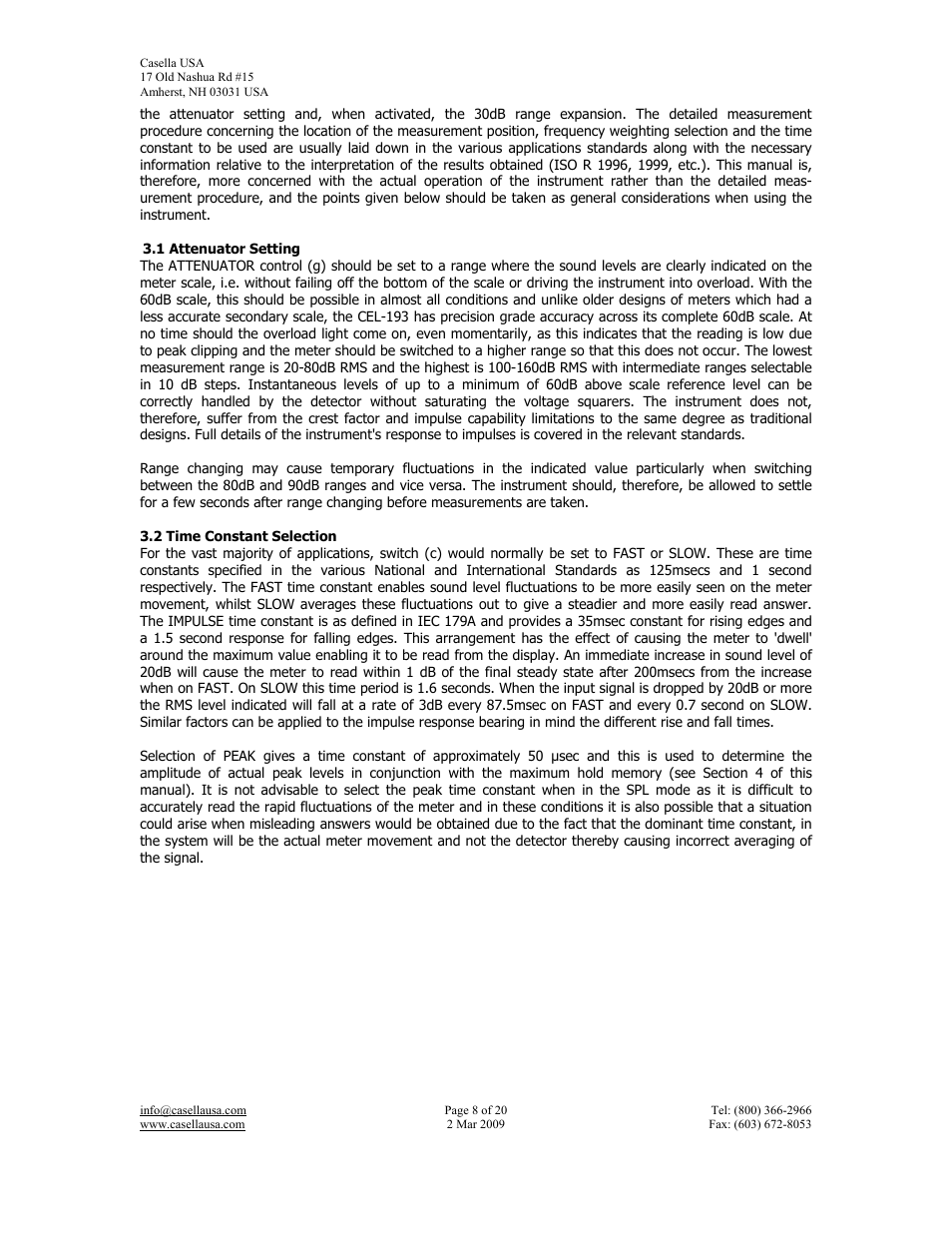 Casella CEL CEL-193 User Manual | Page 8 / 20
