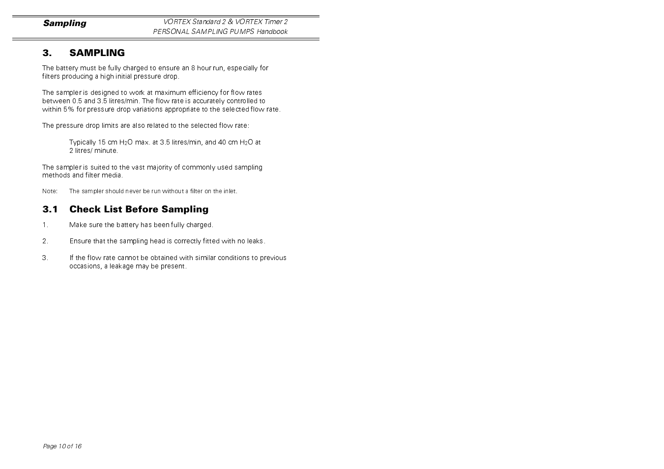 Casella CEL Vortex personal sampling pumps User Manual | Page 10 / 14