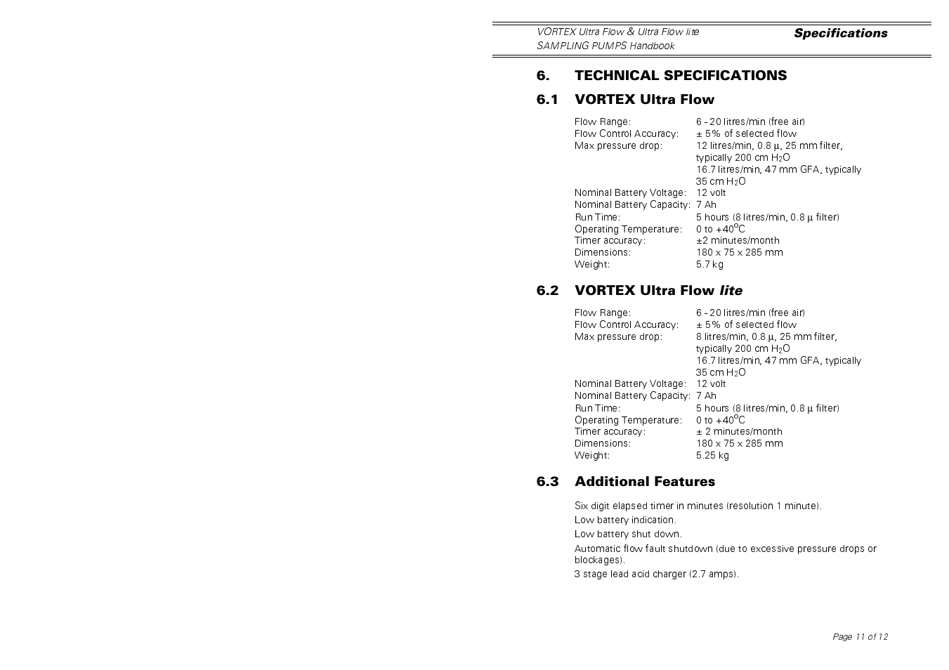 Casella CEL Vortex Ultraflow area sampling pump User Manual | Page 11 / 12