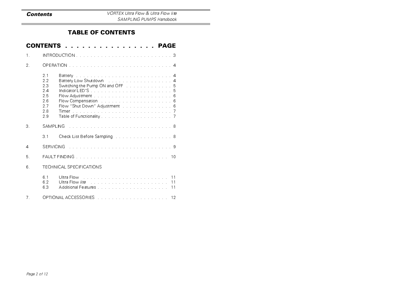 Casella CEL Vortex Ultraflow area sampling pump User Manual | Page 2 / 12