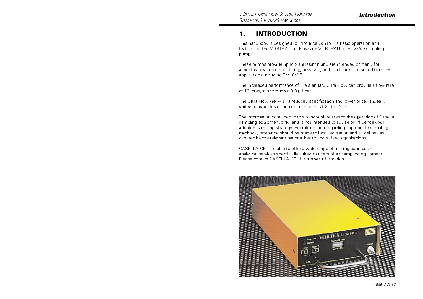 Casella CEL Vortex Ultraflow area sampling pump User Manual | Page 3 / 12