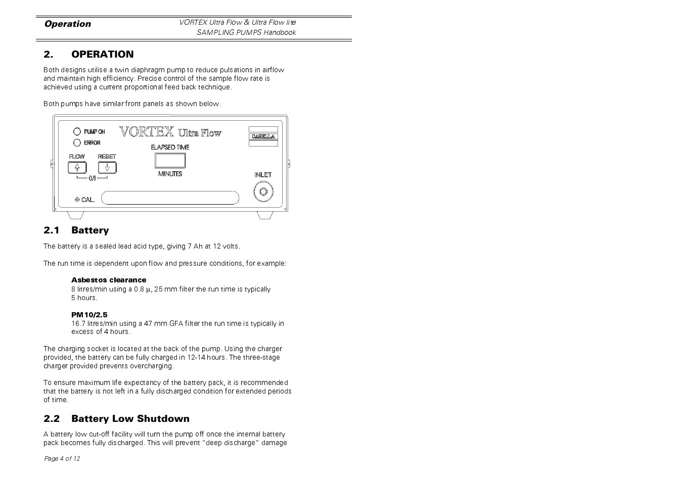 Casella CEL Vortex Ultraflow area sampling pump User Manual | Page 4 / 12