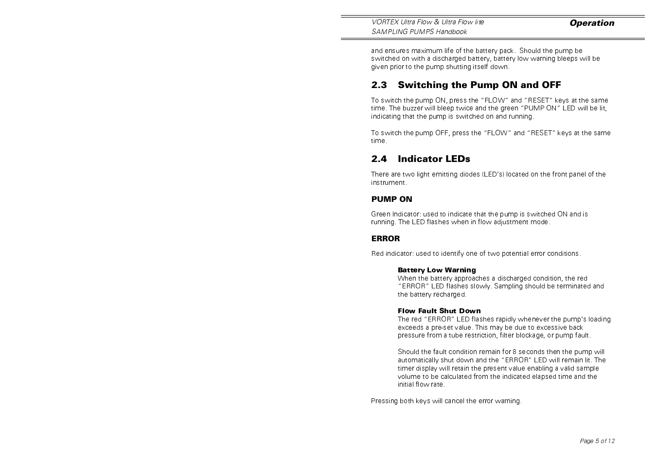 Casella CEL Vortex Ultraflow area sampling pump User Manual | Page 5 / 12