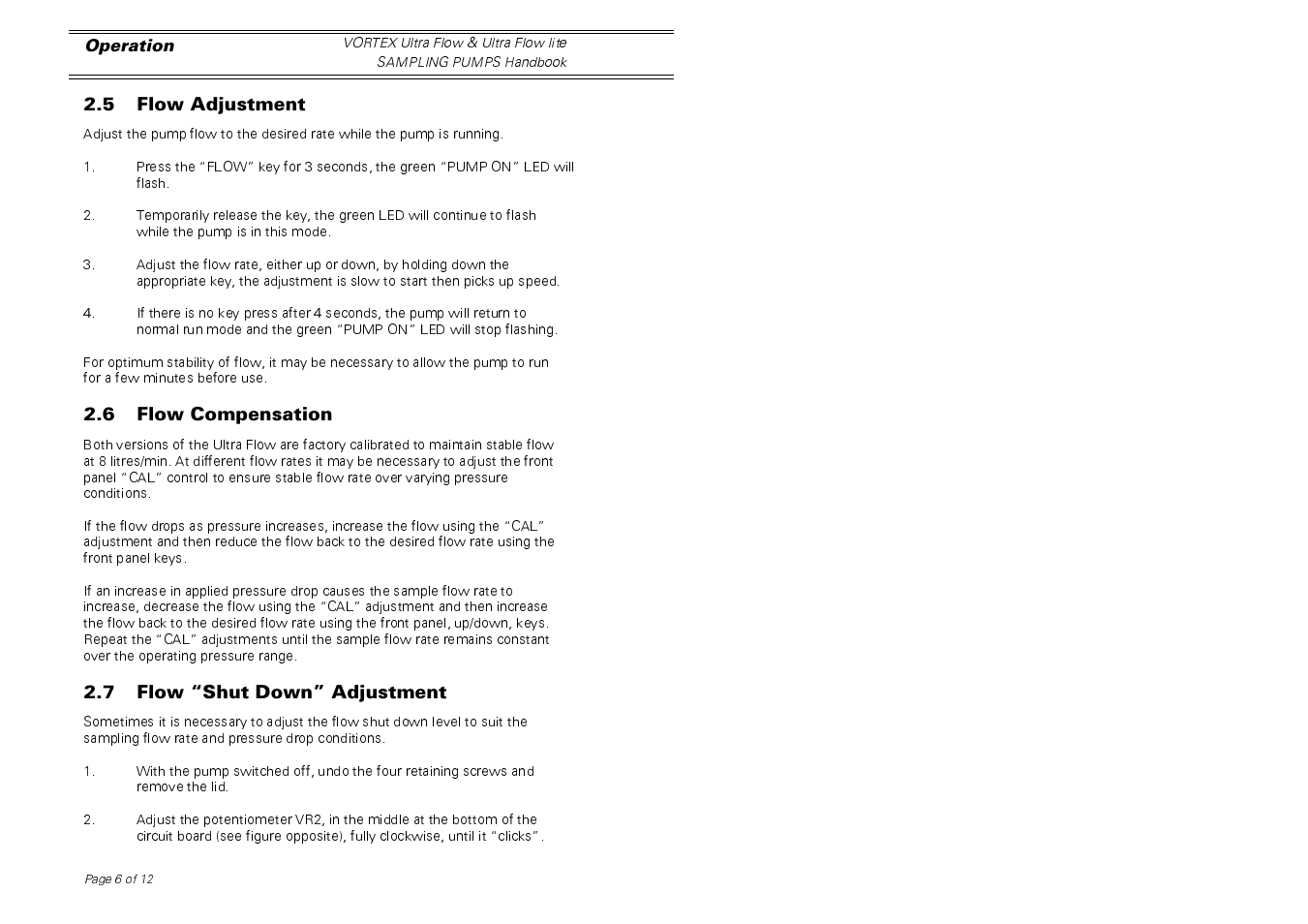 Casella CEL Vortex Ultraflow area sampling pump User Manual | Page 6 / 12