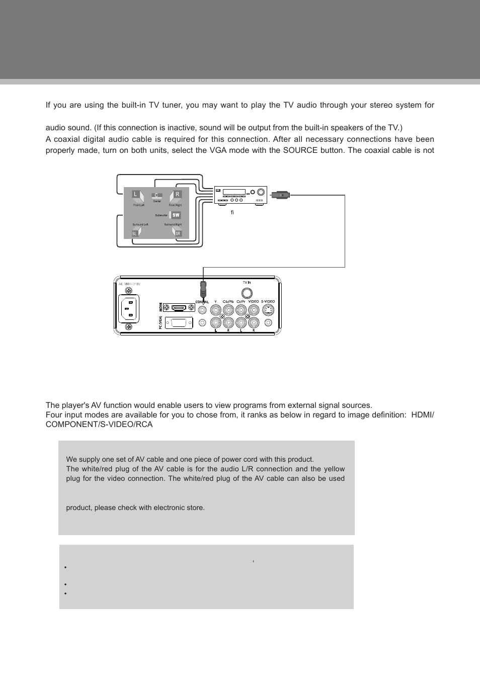 Cable connections | COBY electronic TFDVD2295S2 User Manual | Page 13 / 31