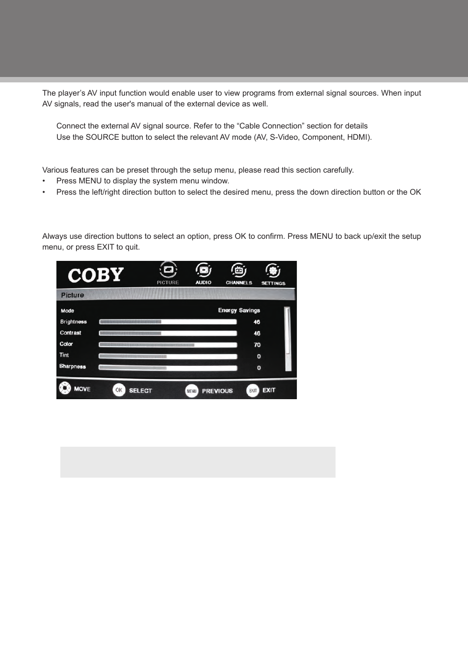 Av function | COBY electronic TFDVD2295S2 User Manual | Page 20 / 31