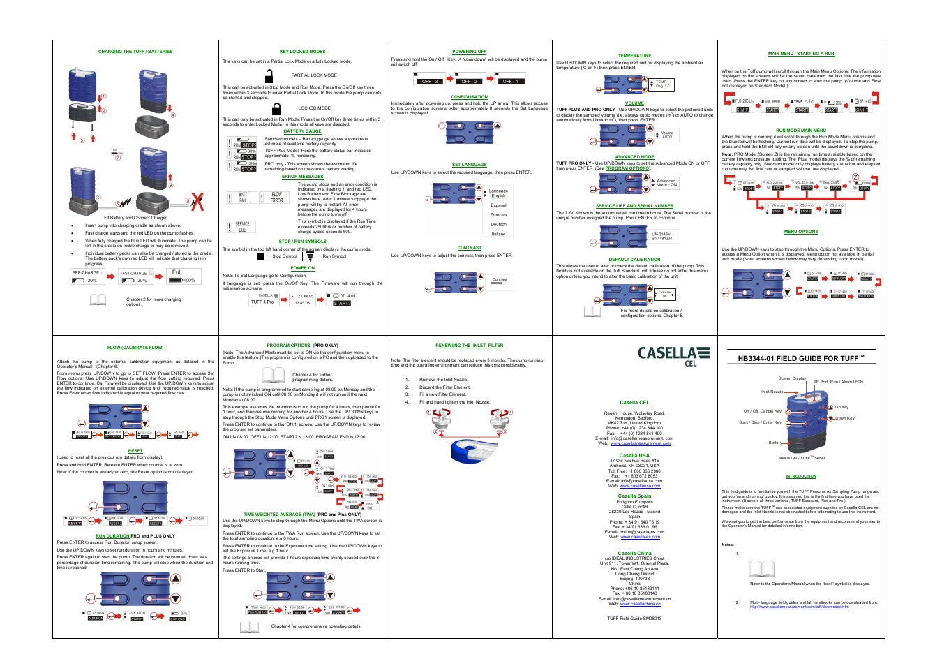 Casella CEL Tuff personal sampling pump User Manual | 1 page