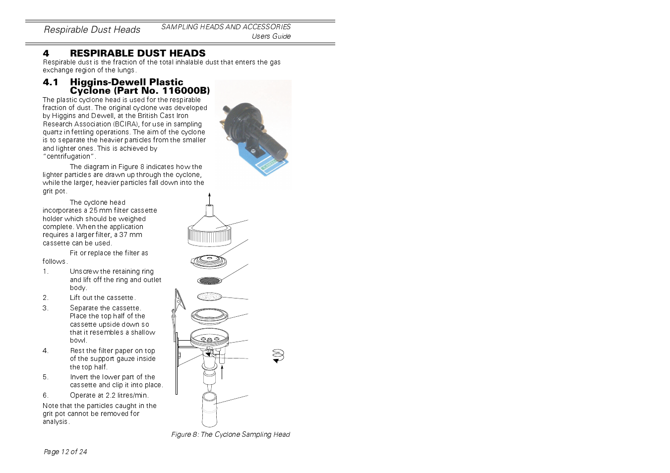 Casella CEL Sampling heads for personal dust sampling User Manual | Page 12 / 24