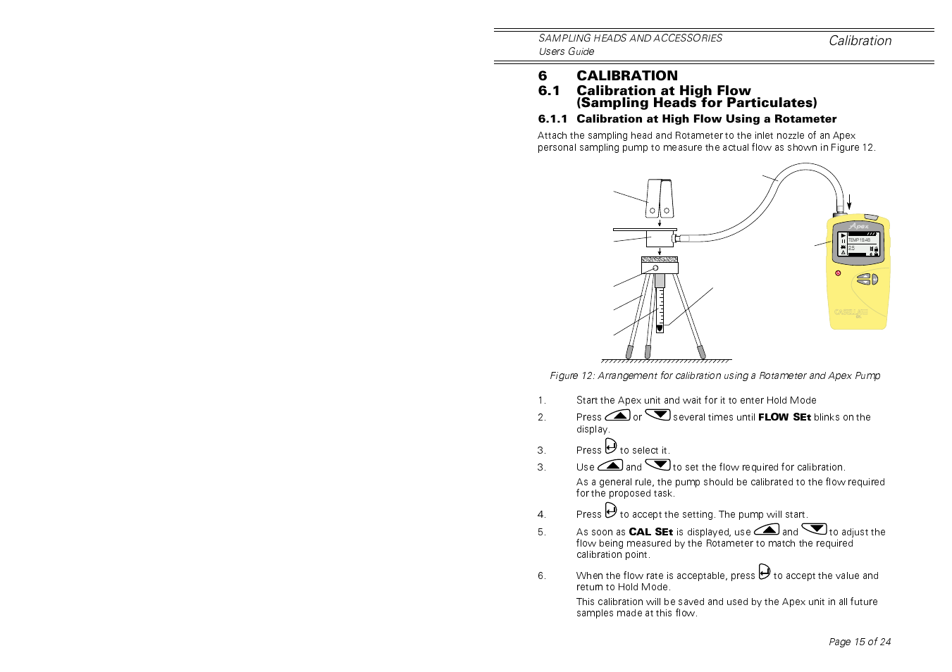 Calibration | Casella CEL Sampling heads for personal dust sampling User Manual | Page 15 / 24