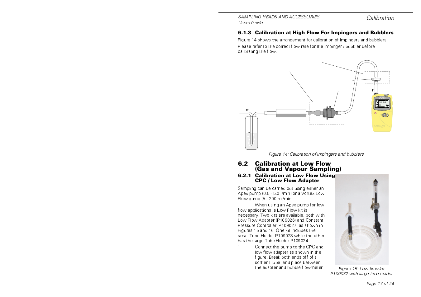 Prog. set flo oc l/min reset cal i.r | Casella CEL Sampling heads for personal dust sampling User Manual | Page 17 / 24